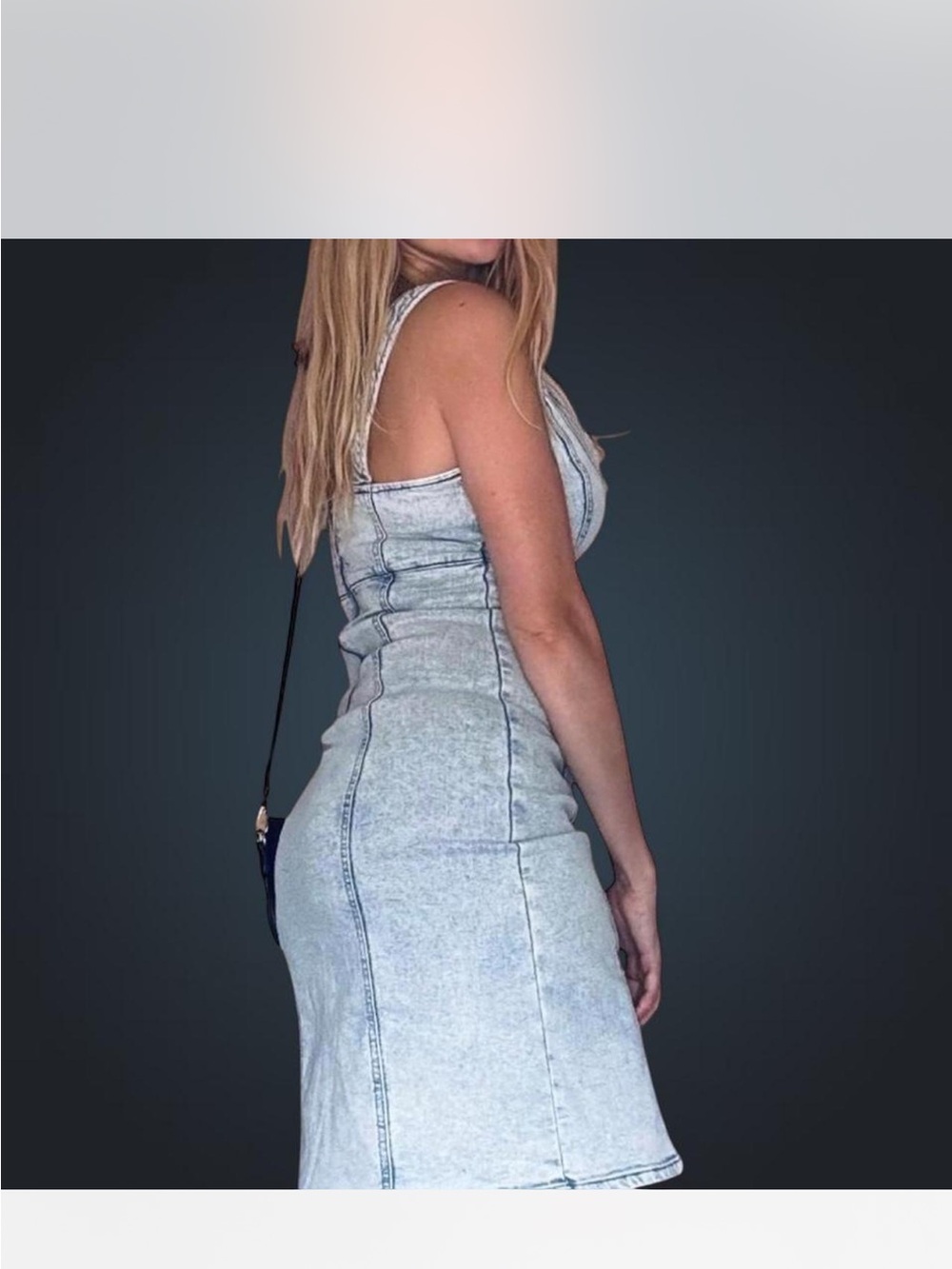 Light Blue Washed Denim Midi Tank Dress, size 8